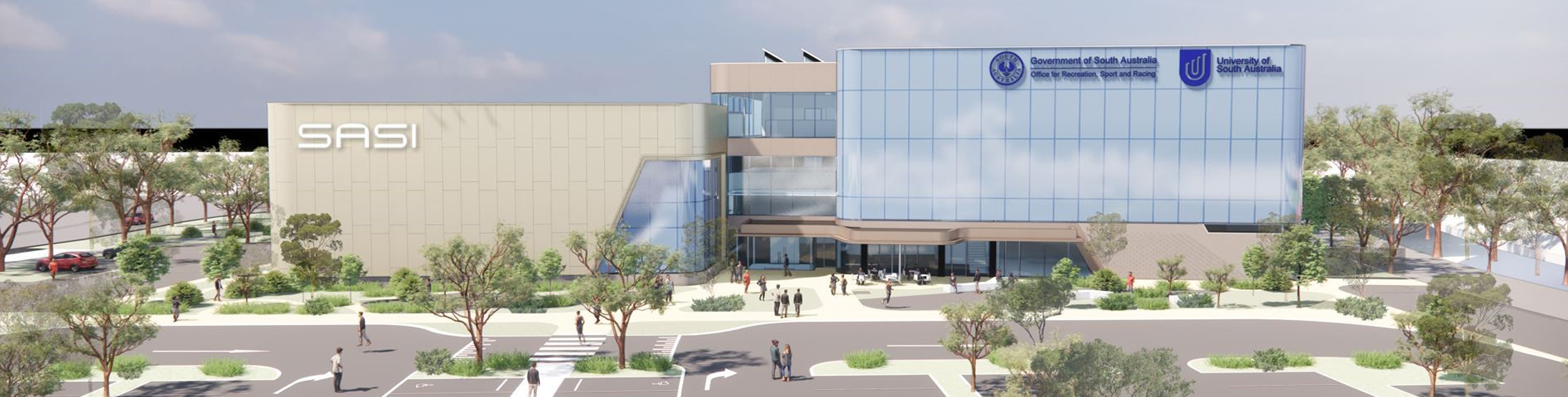 Architectural render of the new SASI building