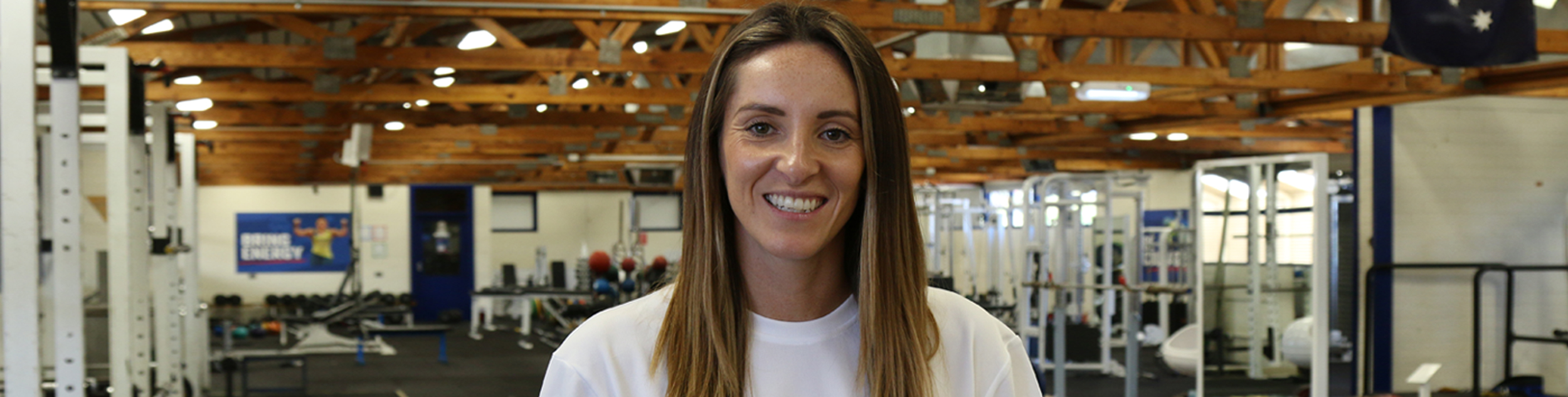Jill Leckey standing in a gym