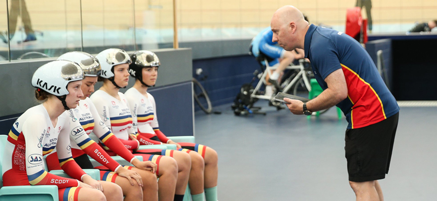 Brett Aitken with SASI cycling team
